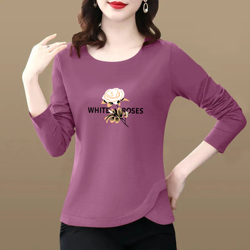 秋衣新款纯棉长袖t恤女打底衫