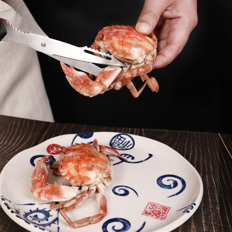 日本ECHO螃蟹专用剪刀厨房海鲜多功能不锈钢剪子拆帝王蟹腿工具剪