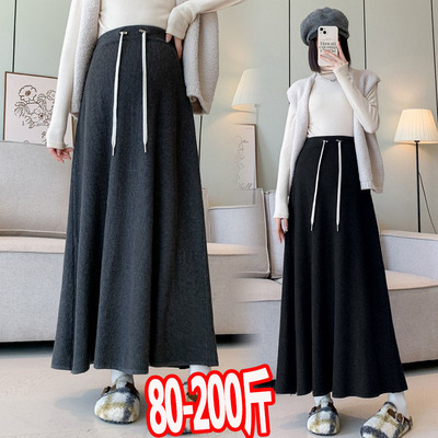 孕妇半身裙秋冬舒适毛线针织裙