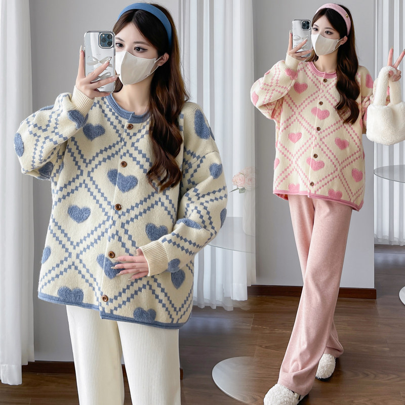 大码孕妇减龄甜美套装秋冬款针织毛衣开衫外套阔腿裤两件套200斤,孕妇装/孕产妇用品/营养,套装,淘宝优惠券,粉丝福利购,淘宝优惠卷