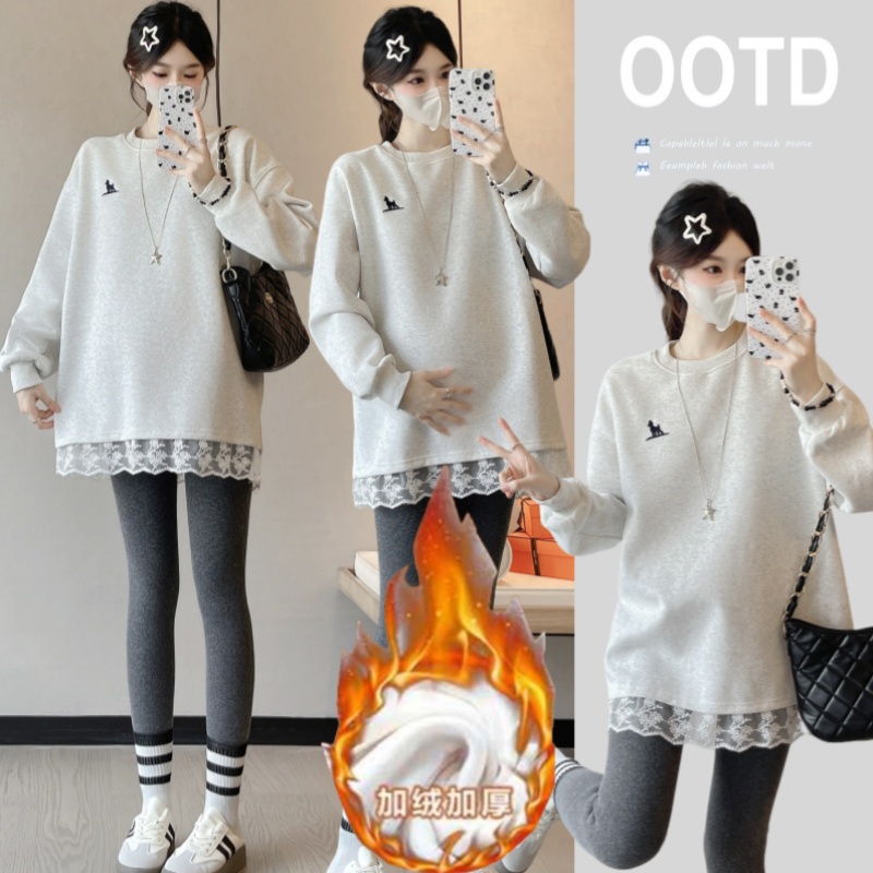 孕妇卫衣秋冬2025新款加绒