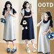 新款 大码 连衣裙2025夏季 短袖 气质假两件宽松显瘦裙子200斤 孕妇装