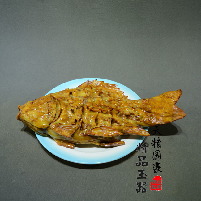 玉石摆件客厅天然岫玉摆件原石玉雕摆件办公家居玄关乔迁礼品鱼