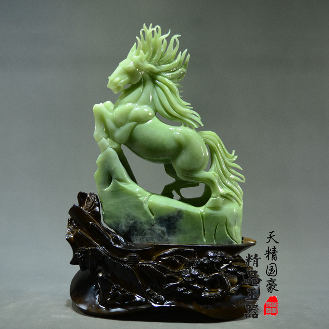 天精国豪天然岫玉马摆件乔迁礼