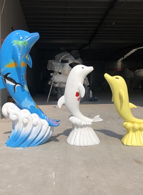 卡通美人鱼贝壳玻璃钢雕塑摆件