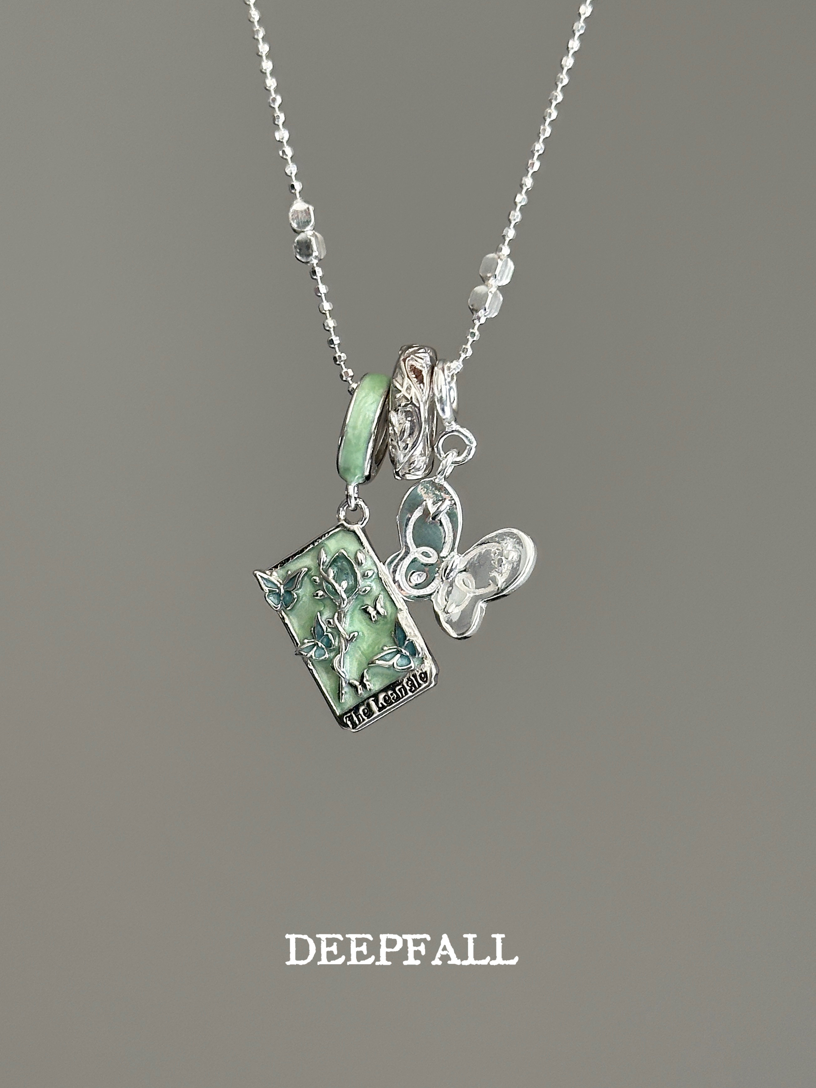 DEEPFALL【塔罗牌权杖】官搭清新蝴蝶S925纯银意大利切割银链项链