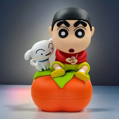 正版蜡笔小新好柿相伴手办工位