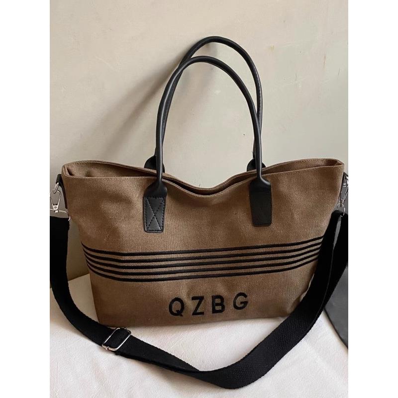 质感覆古刺绣帆布包包女大容量通勤手提袋小众百搭单肩斜挎托特包