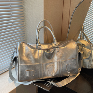 旅行包女时尚手提大容量皮质短途旅游行李包轻便斜挎运动健身包男