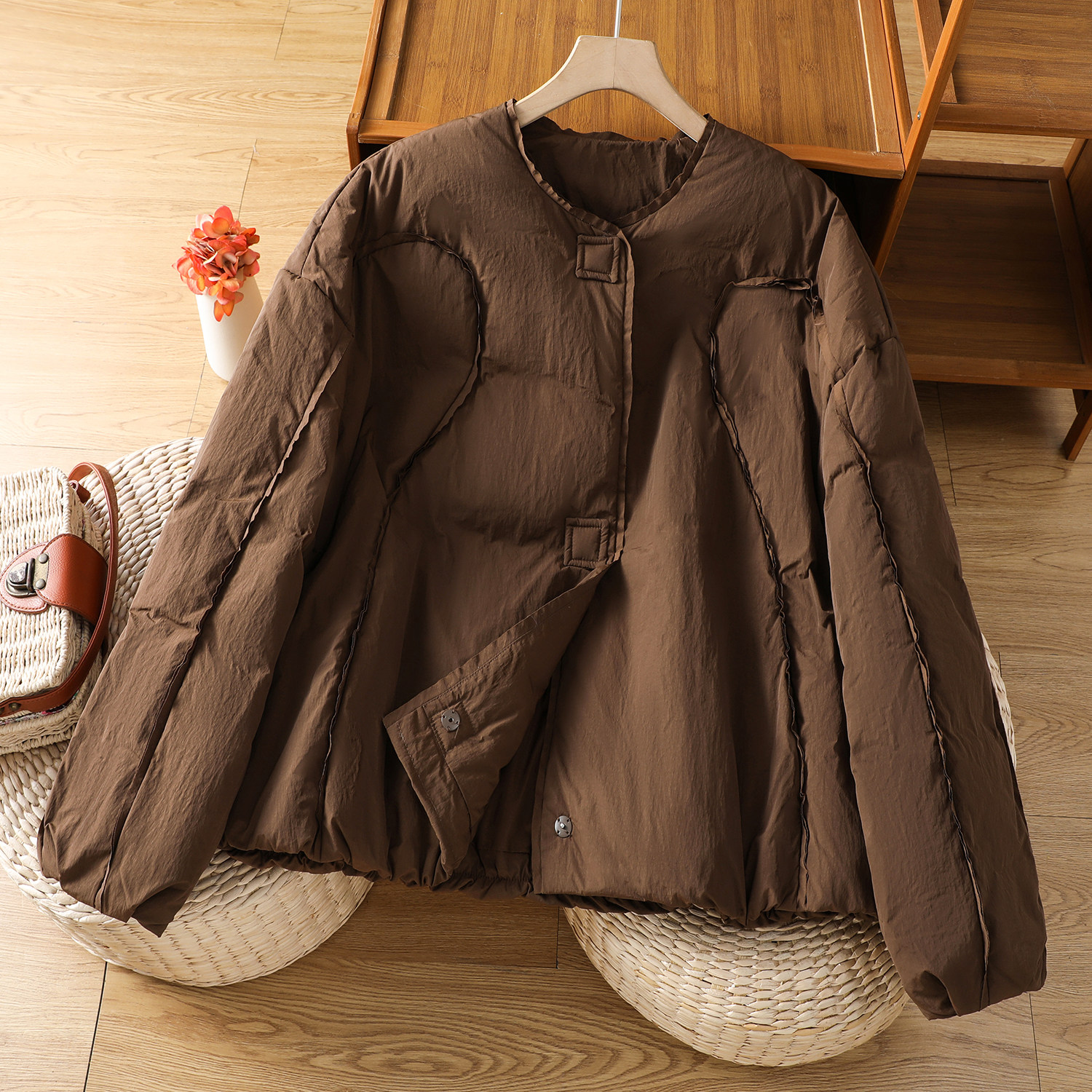 轻薄羽绒棉服女士冬季短款胖妹妹大码时尚加厚保暖面包服棉袄外套