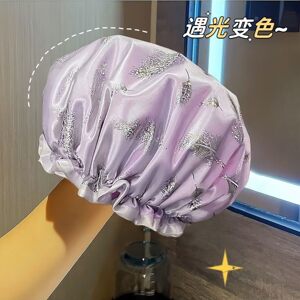 浴帽女防水洗澡家用双层加厚2024新款高级沐浴帽松紧可调加大发套