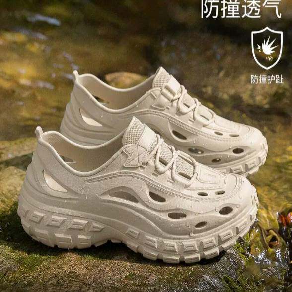 男士凉鞋夏季外穿2026新款运动防滑防臭开车溯溪涉水钓鱼洞洞鞋男