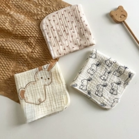 Ретро -цветочный+кролик кролик+линия кролик 4 слой марли