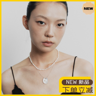 FataViamS925纯银拉丝天然珍珠女长款吊坠项链毛衣链小众轻奢配饰