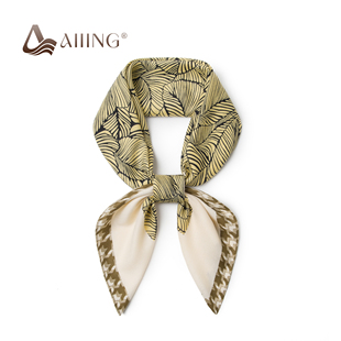 春秋季 轻盈大方巾披肩柔肤透气通勤造型 仿羊毛印花优雅气质女款