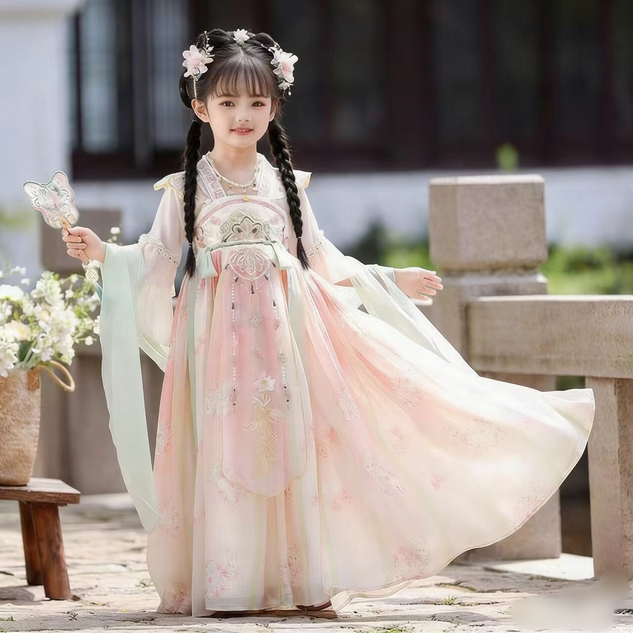 女童汉服夏季2026新款中国风儿童仙气古装连衣裙洋气公主裙唐装