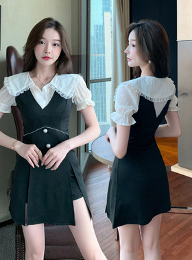 时尚两件套气质连衣裙技师服女