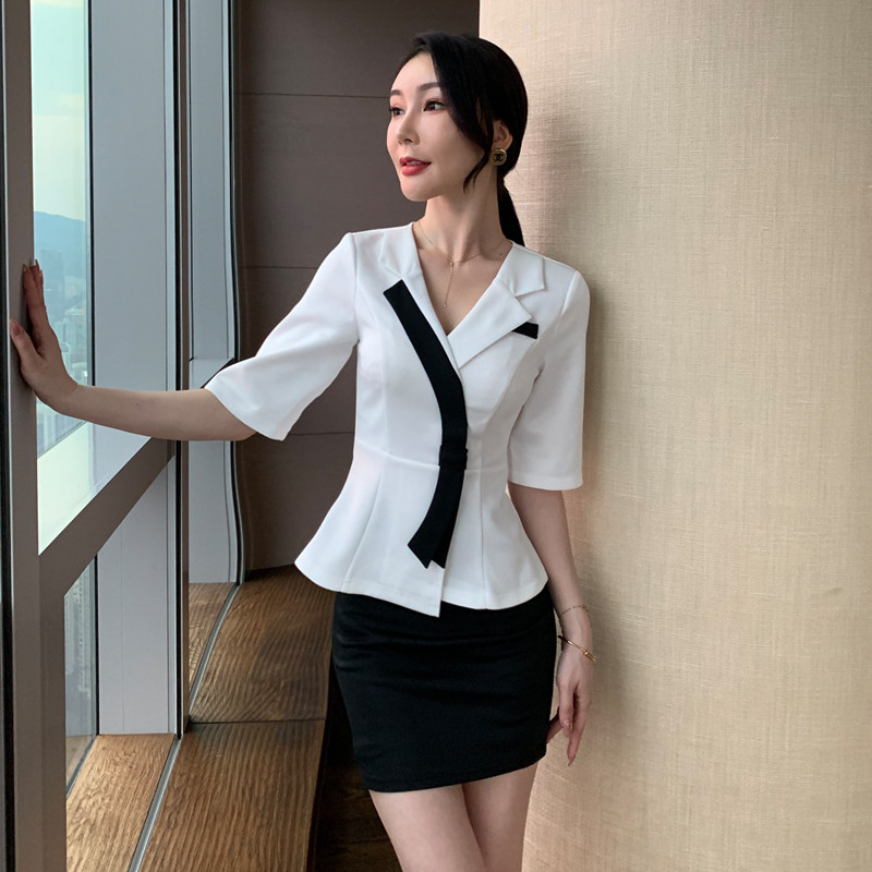 足疗女技师衣服秋冬新款足浴工作服套装中袖美容院养生馆工衣制服