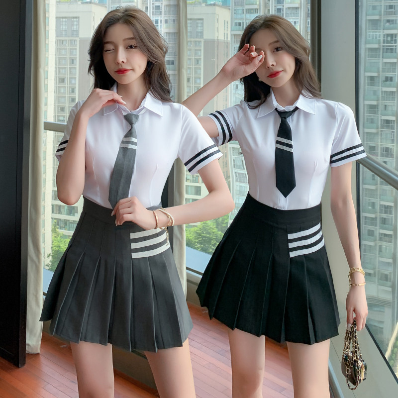 酒店气质ktv公主衬衫摆裙套装性感JK制服桑拿足浴足疗技师工作服