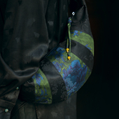 双姊妹原创香云纱牛角包女包手工布包新中式 斜挎桑蚕丝拉链单肩包