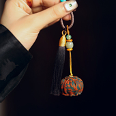 双姊妹原创香云纱莲蓬流苏手工制作钥匙挂坠配包挂饰压襟国风送礼