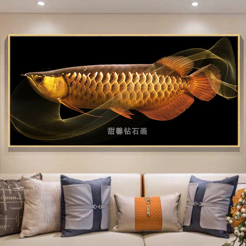 东南亚DIY方钻满钻钻石画金龙鱼贴钻点钻印花十字绣带钻砖石画