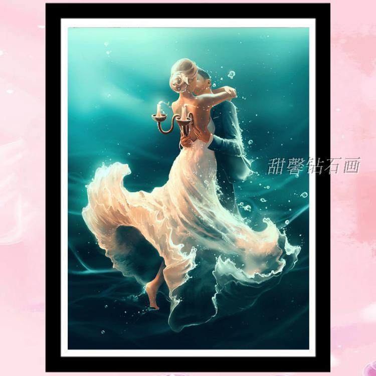 时尚餐厅欧式简约现代砖石画5d满钻钻石画带钻十字绣抽象舞者情侣,居家布艺,十字绣套件,淘宝优惠券,粉丝福利购,淘宝优惠卷