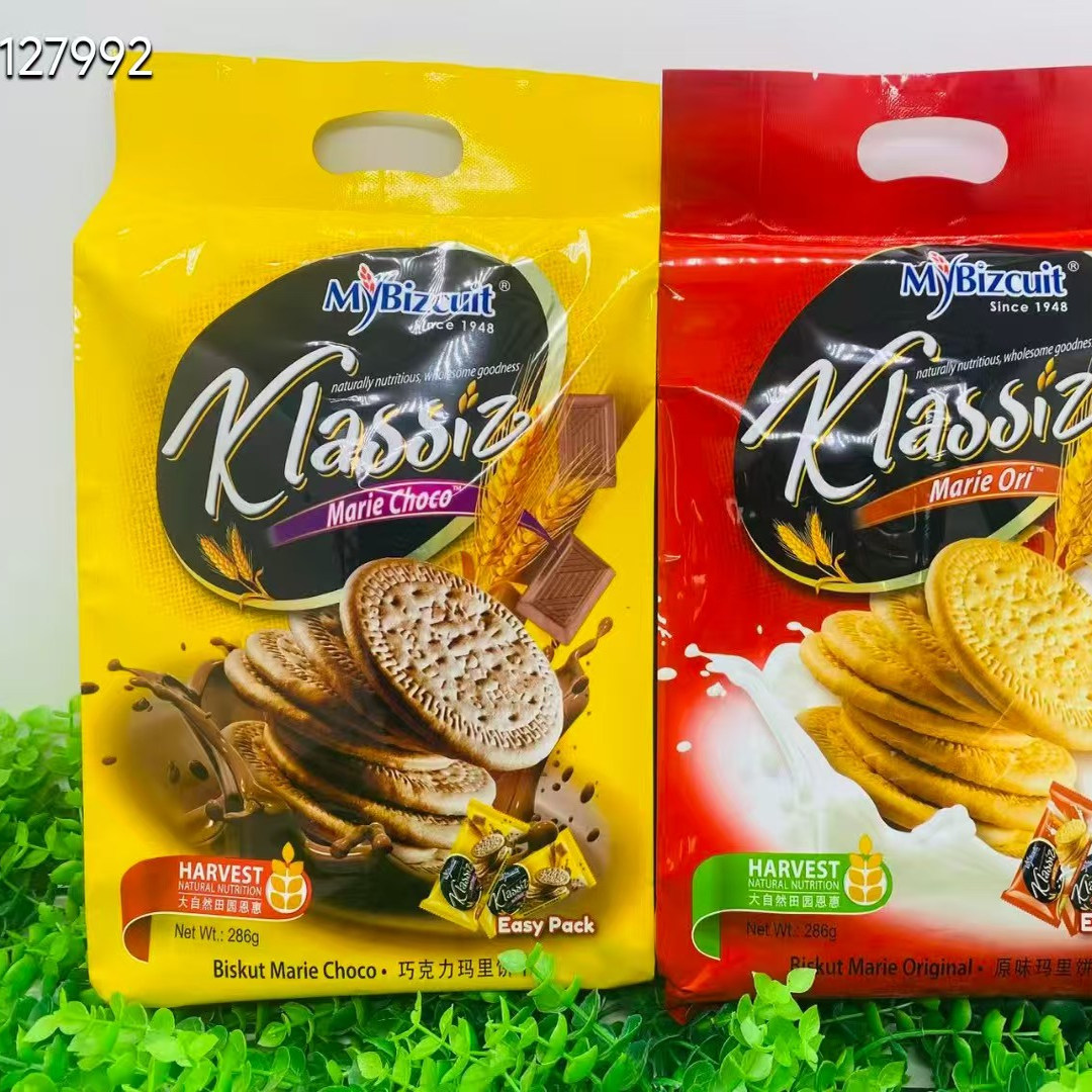 马来西亚进口Mybizcuit麦比客牌玛里全麦可可味饼干286克粗粮早餐
