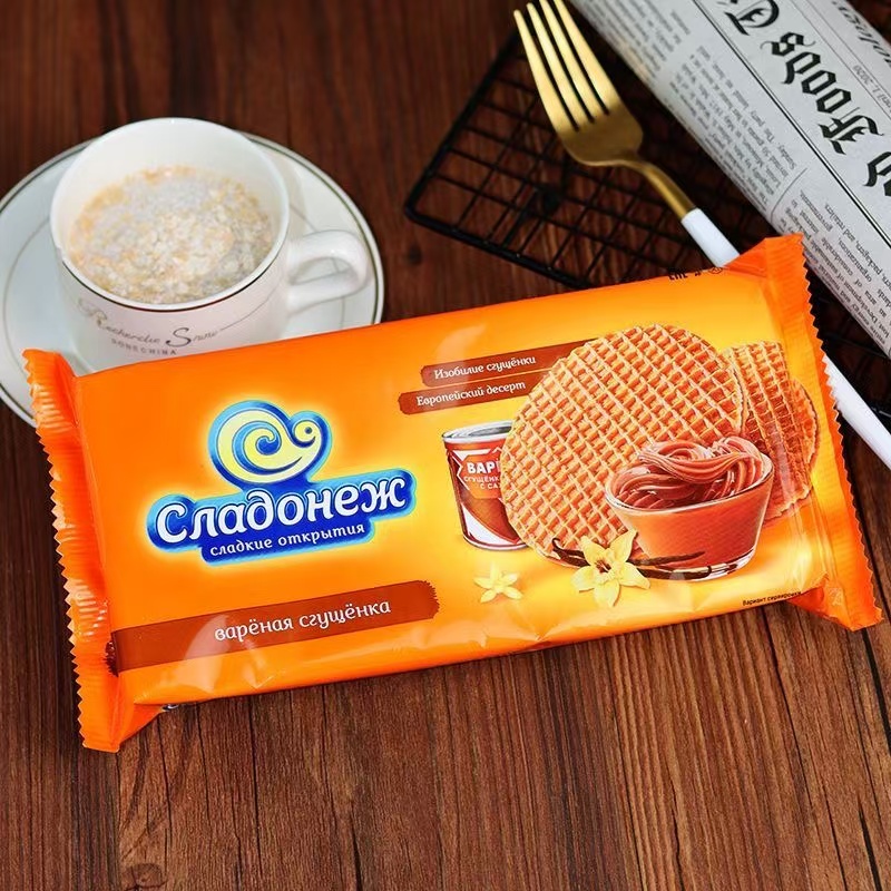 甜蜜焦糖牛奶味拉丝饼干瓦夫饼