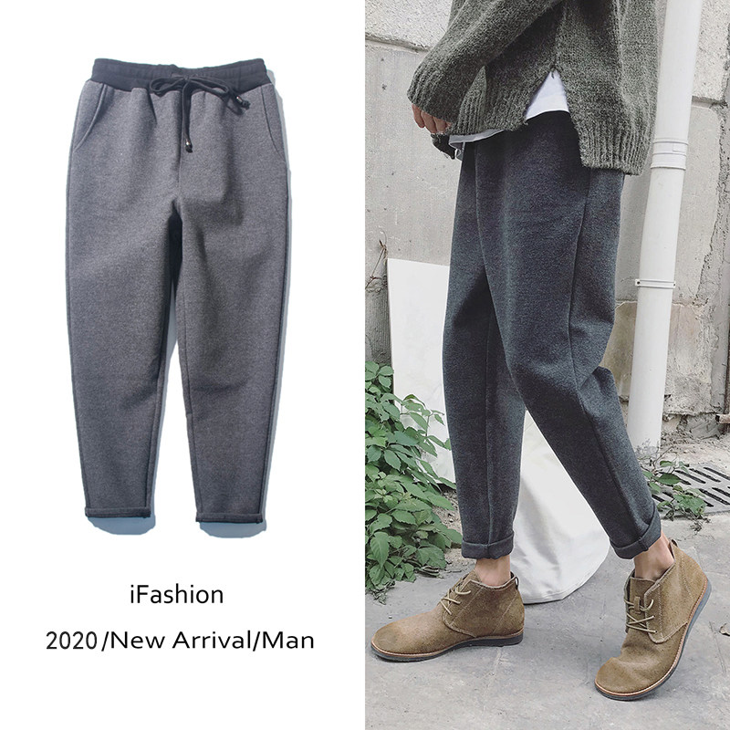 ~超赞版型~两色基本款呢料小脚哈伦裤XZ502-K78-P65，男装休闲裤，星座502