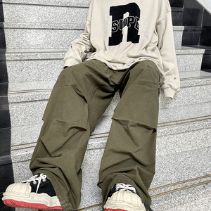 春上新~美式复古多口袋潮牌工装裤 宽松阔腿裤4 XZ502-K630-P65图片