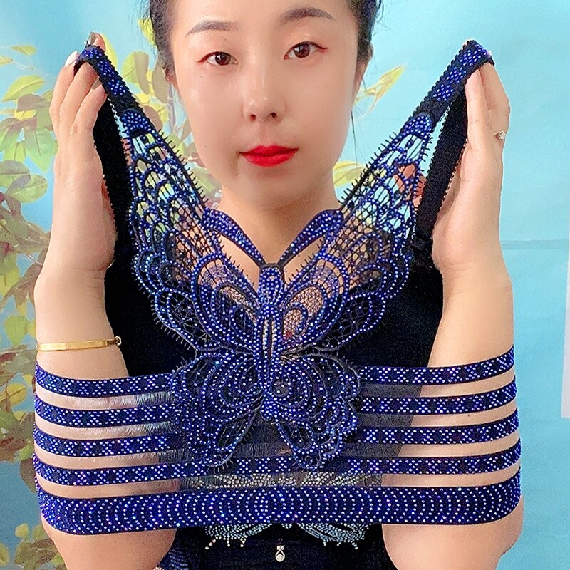 美背亮钻薄杯聚拢性感无钢圈内衣