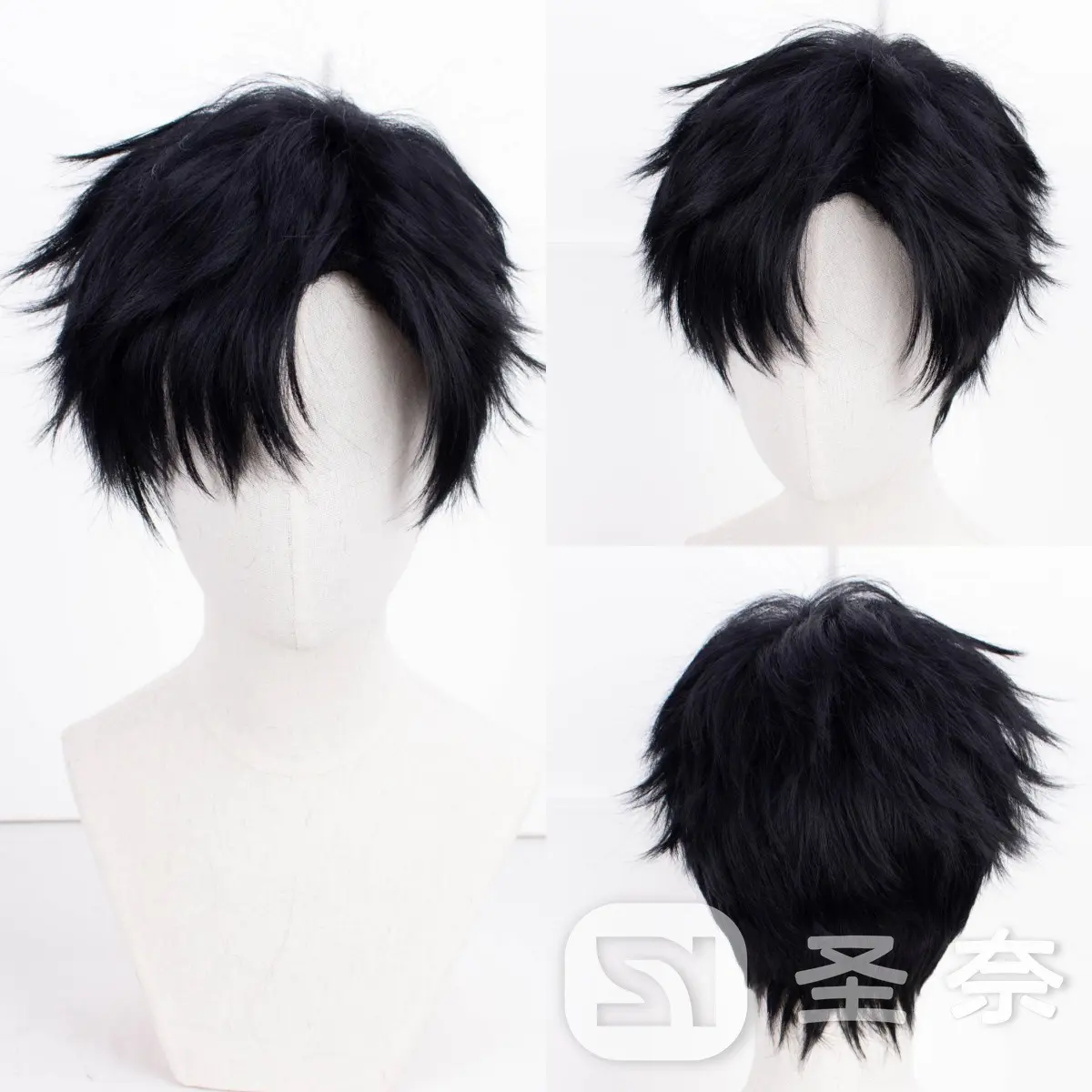【圣奈】  萧逸 光与夜之恋 cos假发 黑色37分帅气短发