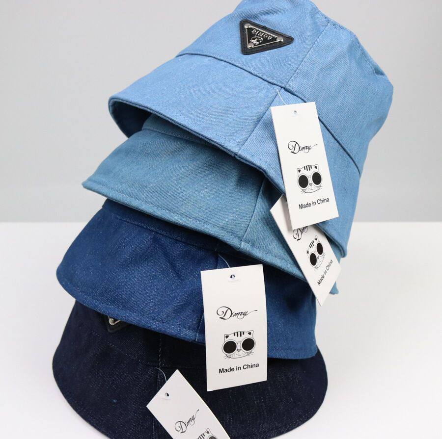 mou夏季女士ins风格时尚潮休闲倒三角牛仔渔夫帽遮阳帽子盆帽