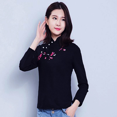 春夏秋季女唐装套装上衣阔脚裤棉麻中袖肥胖妈