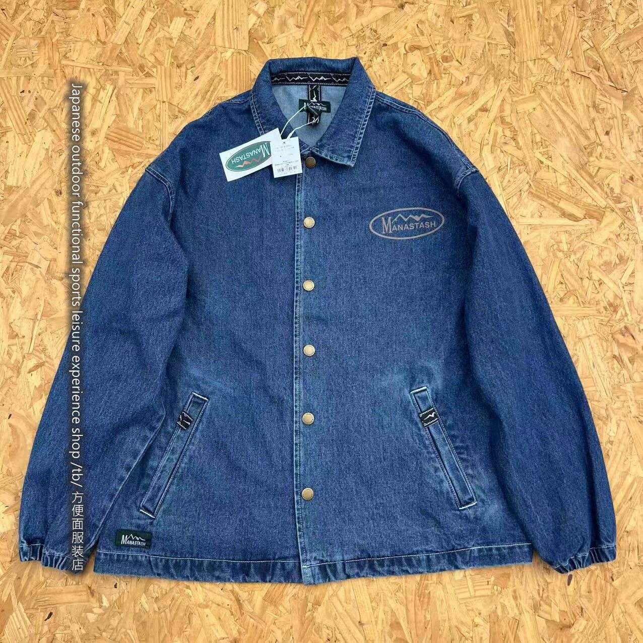 日系牛仔夹克户外露营外套廓版复古牛仔上衣休闲山系文艺男女牛仔