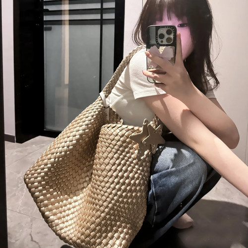 2025新款编织手提大容量购物袋形