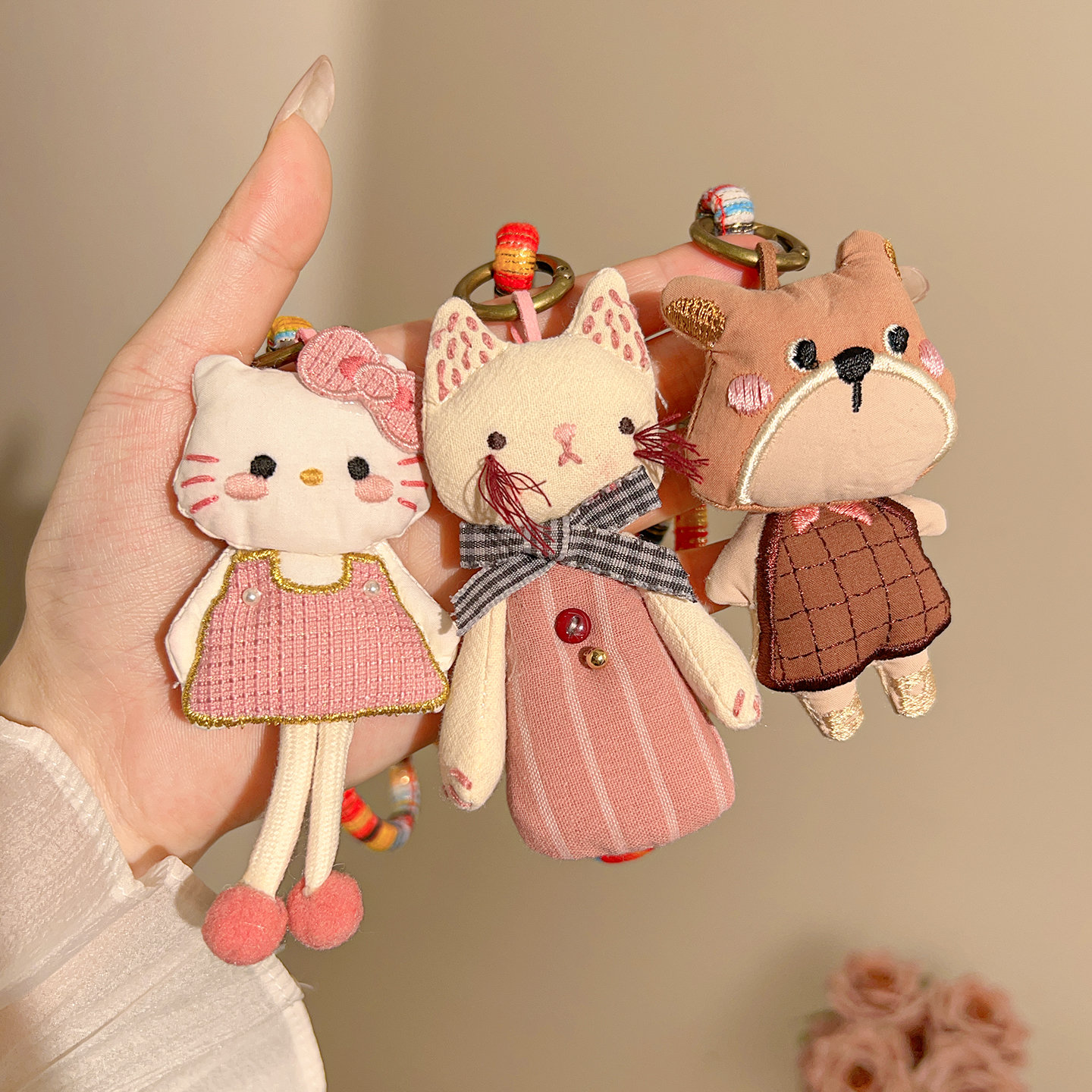 可爱猫咪挂件卡通玩偶钥匙扣挂饰情侣闺蜜生日礼物趣味创意手把件
