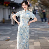 年轻款 改良旗袍2026春夏新款 复古上班可穿连衣裙 长款 国风新中式