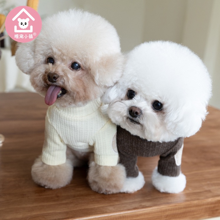 25秋冬！唯宠小镇帅气韩范贴布打底衫 泰迪家居服比熊内搭博美