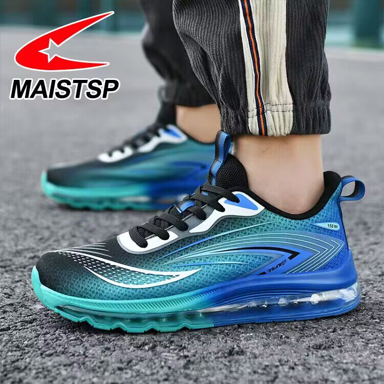 运动鞋男款春季网面透气减震跑鞋青少年学生48大码全掌气垫跑步鞋