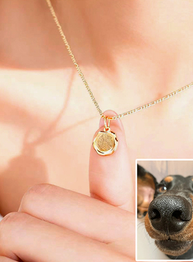 宠物鼻纹定制项链铜材质来图定制