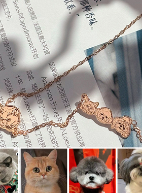宠物照片定制925纯银项链