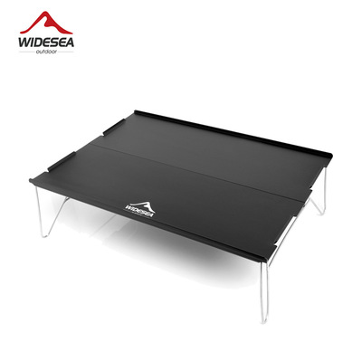 WIDESEA户外迷你折叠桌 铝合金可拆卸卡片桌 便携露营登山小桌板