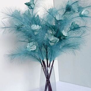 66cm仿真玫瑰花假花婚礼堂布景装 饰插花房间客厅摆放花束仿真芦苇