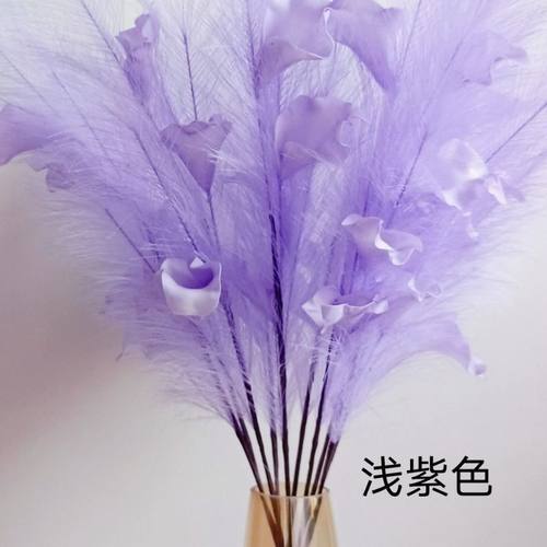 80cm北欧ins羽毛马蹄莲不掉毛材质家居客厅装饰摆件羽毛场景