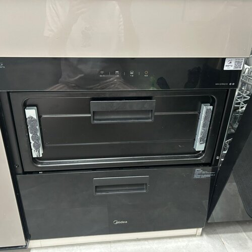 定制美的Midea消毒柜碗柜90Q15S黑色钢化玻璃上抽屉柜门破更换