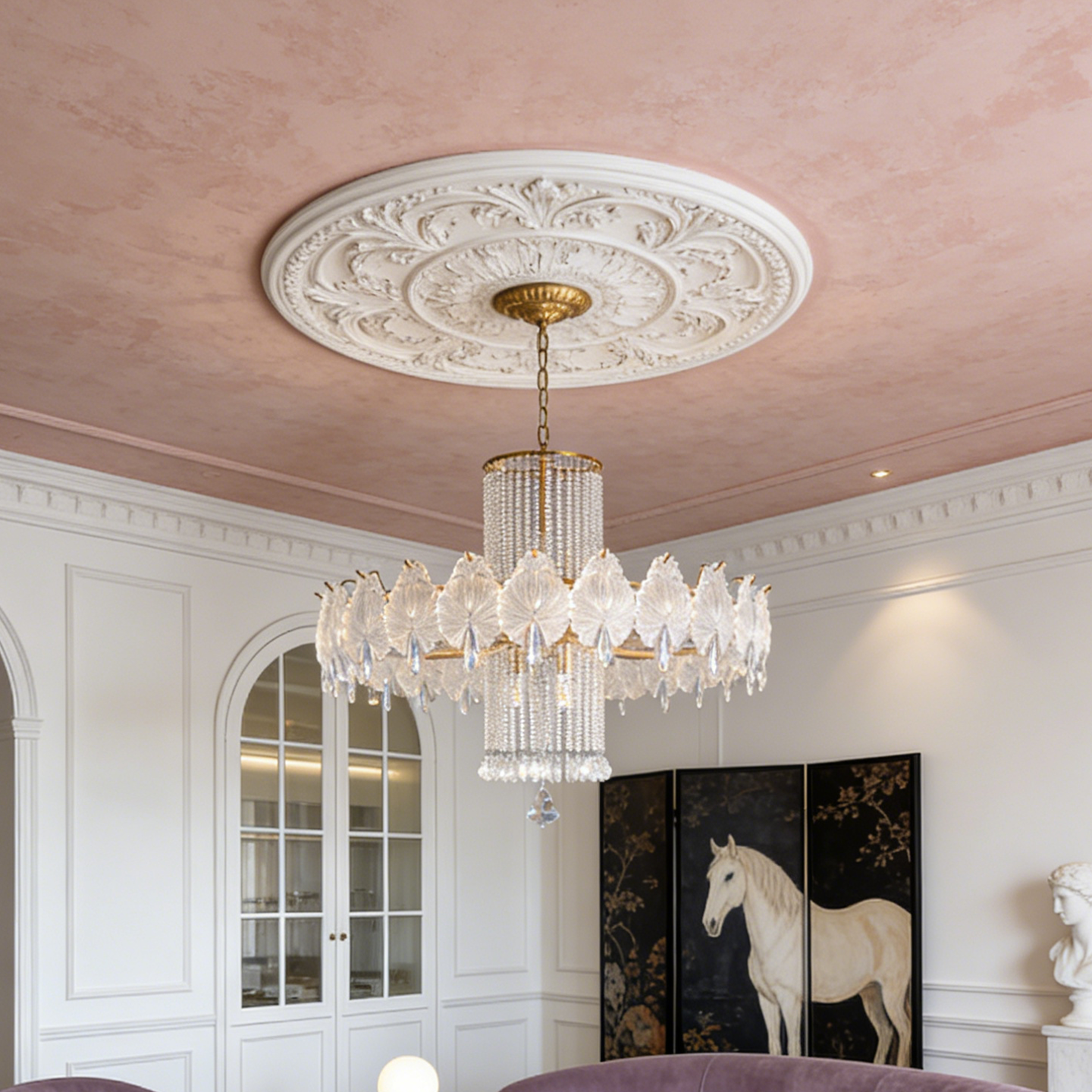 法式轻奢珍珠吊灯奶油风别墅大厅主灯主卧公主房浪漫温馨护眼灯具