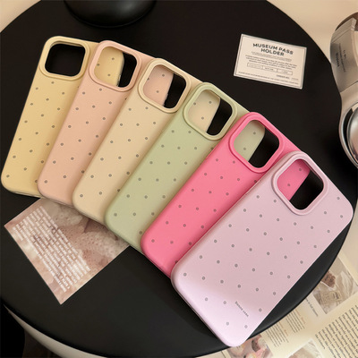 韩系简约波点iphone16苹果17手机壳15promax硅胶1814高级12软
