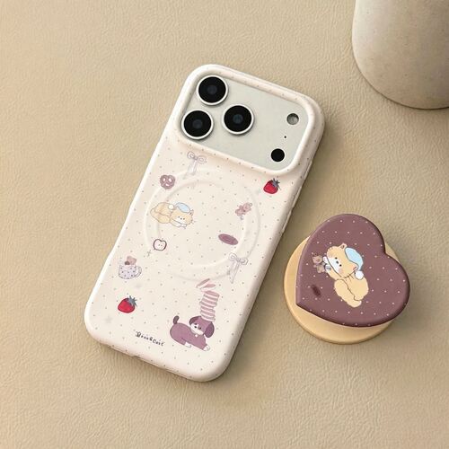 ins奶油猫狗支架适用iphone17pro max手机壳苹果16菲林软13磁吸17